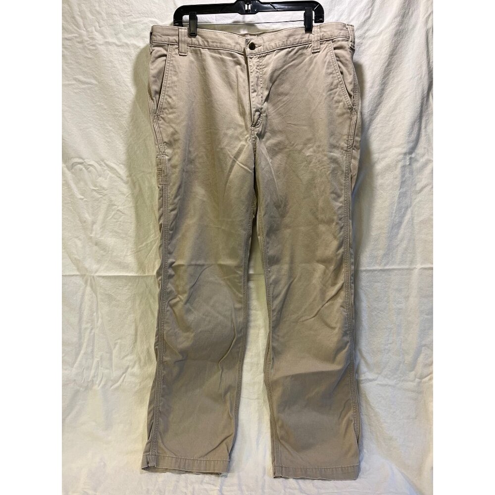 Carhartt: Men's 100095 253 Khaki Rugged Relaxed Fit Work Pants